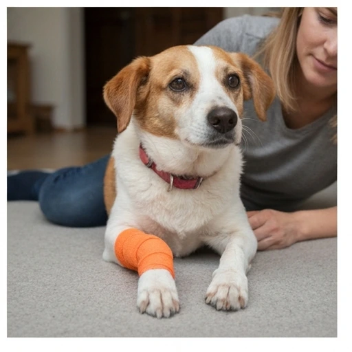 Canine patient during vet visit