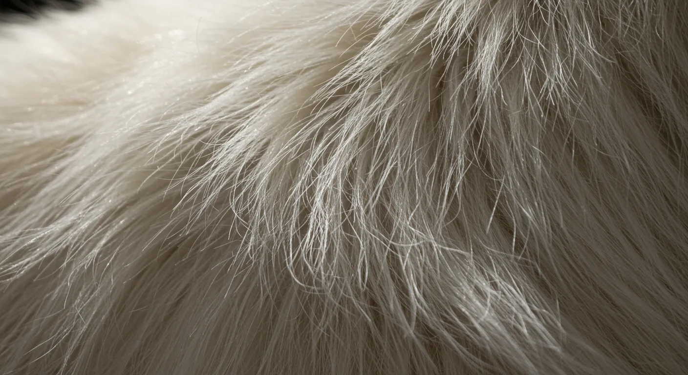 Close-up of white shepherd coat texture