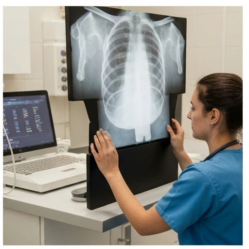 Veterinary professional checking a dog