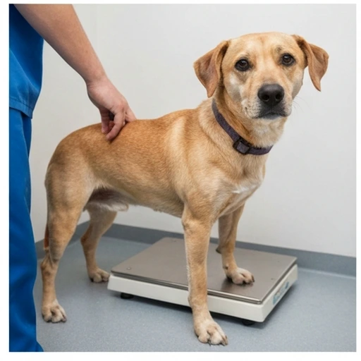 Veterinarian examining a dog